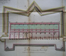 Les douves de Toulon. Le plan de l'Impluvium du mont Faron à Toulon est le projet de 1762 du carton 5 de l'article 8 section 1, Toulon des archives du Génie (SHD, Vincennes)
