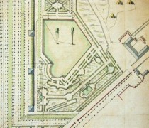 AN O/1/1468 n° 100, détail : plan des jardins de Marly, 1695.